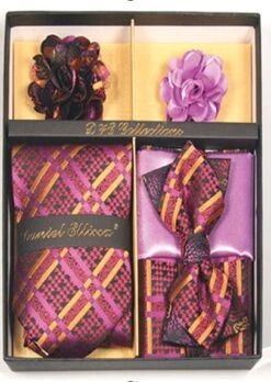 Daniel Ellissa Men's Neck Tie/Bow Tie Set - Multiple Colors -Stylish Men's Formal Wear 125 1 1