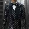 Statement Men's Modern Fit Tuxedo - Fancy Polka Dot Pattern -Stylish Men's Formal Wear 17200 bellagio 13 black
