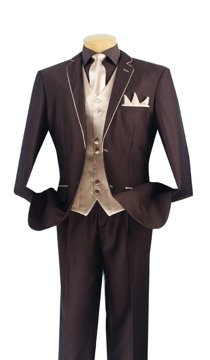 Vinci Men's 5 Piece Fashion Elegance Suit - Free Tie And Hanky 7 Vinci Men's 5 Piece Fashion Elegance Suit - Free Tie And Hanky - Image 5