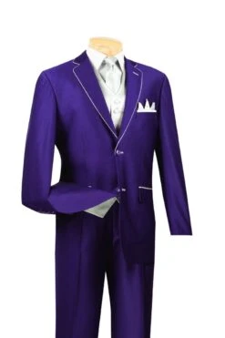 Vinci Men's 5 Piece Fashion Elegance Suit - Free Tie And Hanky