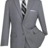 Vinci Men's 2 Piece Poplin Discount Suit - Clean Cut Business -Stylish Men's Formal Wear 2pp medium gray jpg 800x1200 1