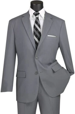 Vinci Men's 2 Piece Poplin Discount Suit - Clean Cut Business