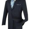 Vinci Men's 2 Piece Poplin Discount Suit - Clean Cut Look -Stylish Men's Formal Wear 2pp navy web