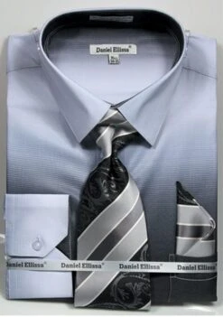 Daniel Ellissa Men's Convertible Cuff Shirt Set - Fashion Multicolor 11 Daniel Ellissa Men's Convertible Cuff Shirt Set - Fashion Multicolor -Stylish Men's Formal Wear 3795 black