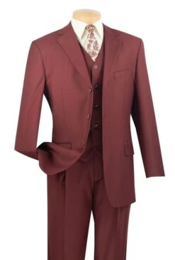 Vinci Men's 3 Piece Solid Executive Suit - Many Colors Available -Stylish Men's Formal Wear 3tr 3 monroe 2