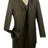 Vinci Men's 3 Piece Solid Executive Suit - Many Colors Available -Stylish Men's Formal Wear 3tr 3 olive 2