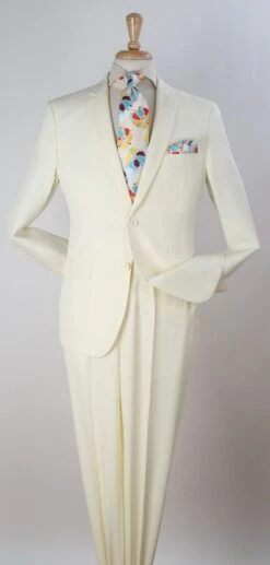 Genesis By Apollo King Men's Outlet 2 Piece Suit - Solid Colors 12 Genesis By Apollo King Men's Outlet 2 Piece Suit - Solid Colors -Stylish Men's Formal Wear 4065 10 off white 1