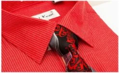 Karl Knox Men's French Cuff Shirt Set - Pinstripe Shirt -Stylish Men's Formal Wear 4441shird