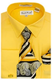 Karl Knox Men's French Cuff Shirt Set - Triple Tone Stripes 5 Karl Knox Men's French Cuff Shirt Set - Triple Tone Stripes - Image 3