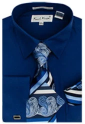 Karl Knox Men's French Cuff Shirt Set - Triple Tone Stripes 6 Karl Knox Men's French Cuff Shirt Set - Triple Tone Stripes - Image 4