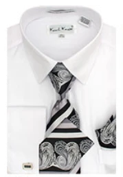 Karl Knox Men's French Cuff Shirt Set - Triple Tone Stripes 7 Karl Knox Men's French Cuff Shirt Set - Triple Tone Stripes - Image 5