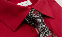 Karl Knox Men's French Cuff Shirt Set - Exciting Jacquard -Stylish Men's Formal Wear 4462close