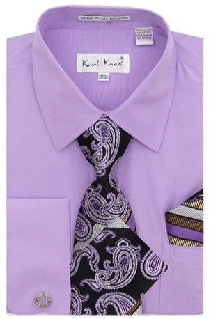 Karl Knox Men's French Cuff Shirt Set - Layered Patterns 4 Karl Knox Men's French Cuff Shirt Set - Layered Patterns - Image 2