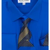 Karl Knox Men's French Cuff Shirt Set - Layered Stripes 2 Karl Knox Men's French Cuff Shirt Set - Layered Stripes -Stylish Men's Formal Wear 4471 blue