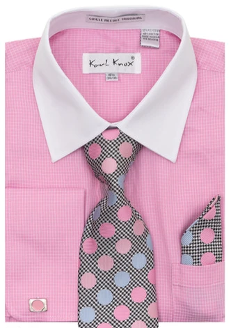 Karl Knox Men's French Cuff Shirt Set - Polkadot 5 Karl Knox Men's French Cuff Shirt Set - Polkadot - Image 3
