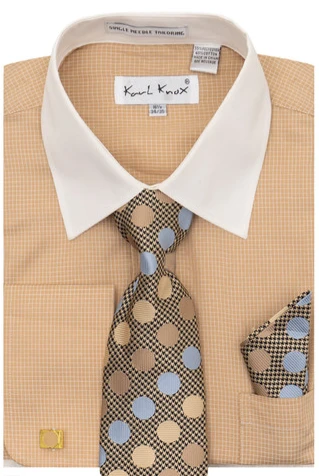 Karl Knox Men's French Cuff Shirt Set - Polkadot 6 Karl Knox Men's French Cuff Shirt Set - Polkadot - Image 4