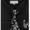 Karl Knox Men's French Cuff Shirt Set - Floral Dot 1 Karl Knox Men's French Cuff Shirt Set - Floral Dot -Stylish Men's Formal Wear 4486black