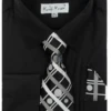 Karl Knox Men's French Cuff Shirt Set - Bold Windowpane -Stylish Men's Formal Wear 4487black