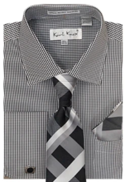 Karl Knox Men's French Cuff Shirt Set - Vibrant Stripes