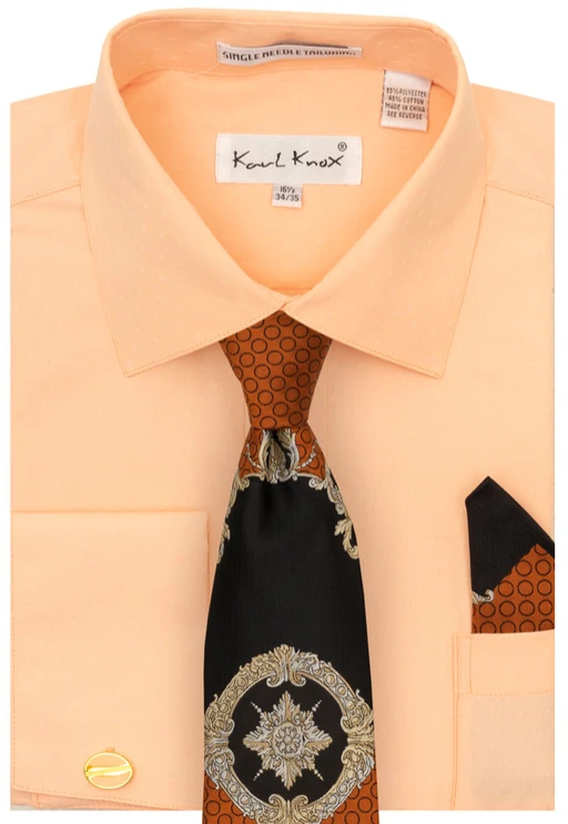 Karl Knox Men's French Cuff Shirt Set - Fashion Two Tone 5 Karl Knox Men's French Cuff Shirt Set - Fashion Two Tone - Image 3
