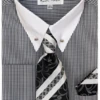 Karl Knox Men's French Cuff Shirt Set - Patterned Stripes