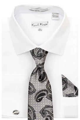 Karl Knox Men's French Cuff Shirt Set - X-Pattern 8 Karl Knox Men's French Cuff Shirt Set - X-Pattern - Image 6