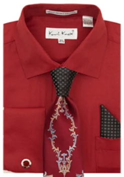 Karl Knox Men's French Cuff Shirt Set - Thorn Pattern
