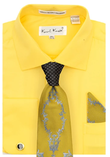 Karl Knox Men's French Cuff Shirt Set - Thorn Pattern 4 Karl Knox Men's French Cuff Shirt Set - Thorn Pattern - Image 2