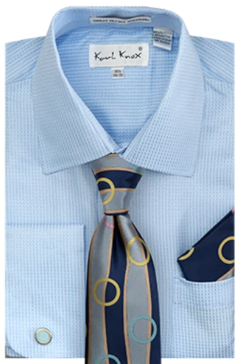 Karl Knox Men's French Cuff Shirt Set - Circle Stripe 4 Karl Knox Men's French Cuff Shirt Set - Circle Stripe - Image 2