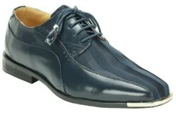 Roberto Chillini Men's Striped Satin Dress Shoes - Stylish Silver Tip -Stylish Men's Formal Wear 4925 navy 10 1