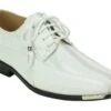 Roberto Chillini Men's Striped Satin Dress Shoes - Stylish Silver Tip -Stylish Men's Formal Wear 4925 white 10 1