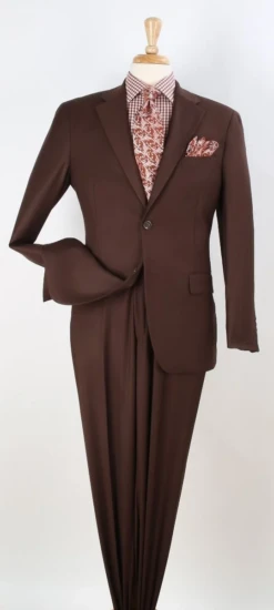 SMB Couture Men's 2 Piece Executive Suit - Solid Colors 24 SMB Couture Men's 2 Piece Executive Suit - Solid Colors -Stylish Men's Formal Wear 5604cocoa