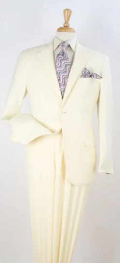 SMB Couture Men's Outlet 2 Piece Executive Suit - Solid Colors -Stylish Men's Formal Wear 5904offwhite 1 2