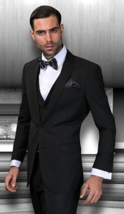 Statement Men's 3 Piece Wool Blend Suit - Solid Colors