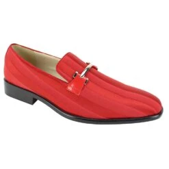 Roberto Chillini Men's Fashion Dress Shoe - Subtle Slip On -Stylish Men's Formal Wear 6757 fire red