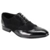 Giorgio Venturi Men's Leather Dress Shoe - Suede Accents -Stylish Men's Formal Wear 6848 black