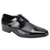 Giorgio Venturi Men's Leather Dress Shoe - Chain Link Texture -Stylish Men's Formal Wear 6880 black