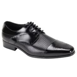 Giorgio Venturi Men's Leather Dress Shoe - Chain Link Texture