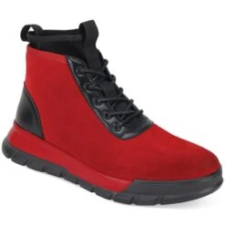 Brooklyn 718 Men's Fashion Ankle Boot - Smooth Finish -Stylish Men's Formal Wear 6940 red