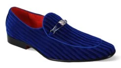 After Midnight Men's Fashion Dress Shoe - Striped Velvet -Stylish Men's Formal Wear 6946 royal 01