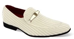 After Midnight Men's Fashion Dress Shoe - Striped Velvet -Stylish Men's Formal Wear 6946 white 01
