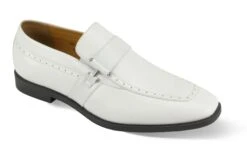 Antonio Cerrelli Men's Standard Fit Fashion Dress Shoe - Textured Strap -Stylish Men's Formal Wear 7001wide white 01 19