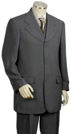 Canto Men's 3 Piece Sharkskin Fashion Suit - Double Button Jacket -Stylish Men's Formal Wear 8276 grey
