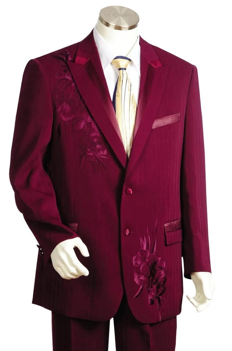 Canto Men's 2 Piece Fashion Suit - Embroidered Jacket 3 Canto Men's 2 Piece Fashion Suit - Embroidered Jacket