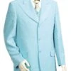 Canto Men's 3 Piece Wool Feel Fashion Suit - Tone On Tone Stripe -Stylish Men's Formal Wear 8306 01 ltblue 2