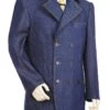 Canto Men's 3 Piece Double Breasted Denim Suit - Fancy Buttons -Stylish Men's Formal Wear 8324 01 blue 2