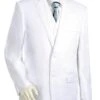 Canto Men's 3 Piece Fashion Suit - Tone On Tone With Peak Lapel -Stylish Men's Formal Wear 8337 01 white 2
