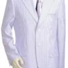 Canto Men's 2 Piece 100% Cotton Suit - Seersucker Peak Lapel