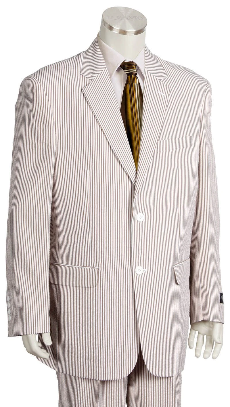 Canto Men's 3 Piece Poly-Rayon Fashion Suit - Seersucker Style 4 Canto Men's 3 Piece Poly-Rayon Fashion Suit - Seersucker Style - Image 2