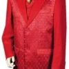 Canto Men's 3 Piece Designer Fashion Suit - Fancy Pattern -Stylish Men's Formal Wear 8368 red